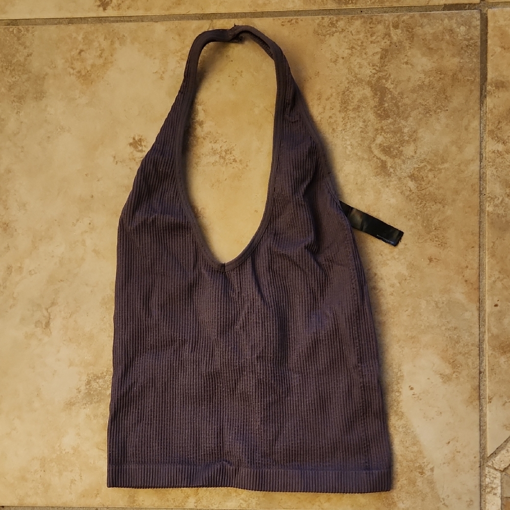 Urban Outfitters Deep Purple Halter Crop Top
